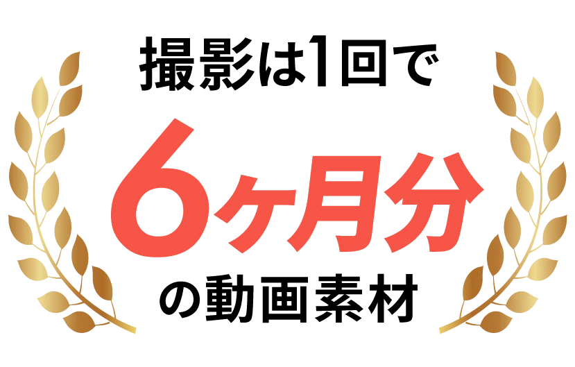 撮影は1回で6ヶ月分の動画素材